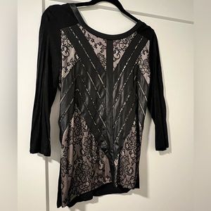 Size medium black shirt with lace detail